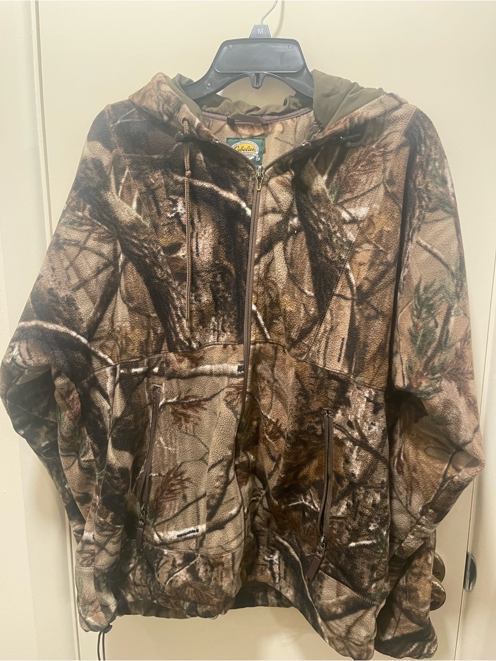 Cabela’s Camo Hooded Fleece Jacket-Realtree-Style Brown Camo